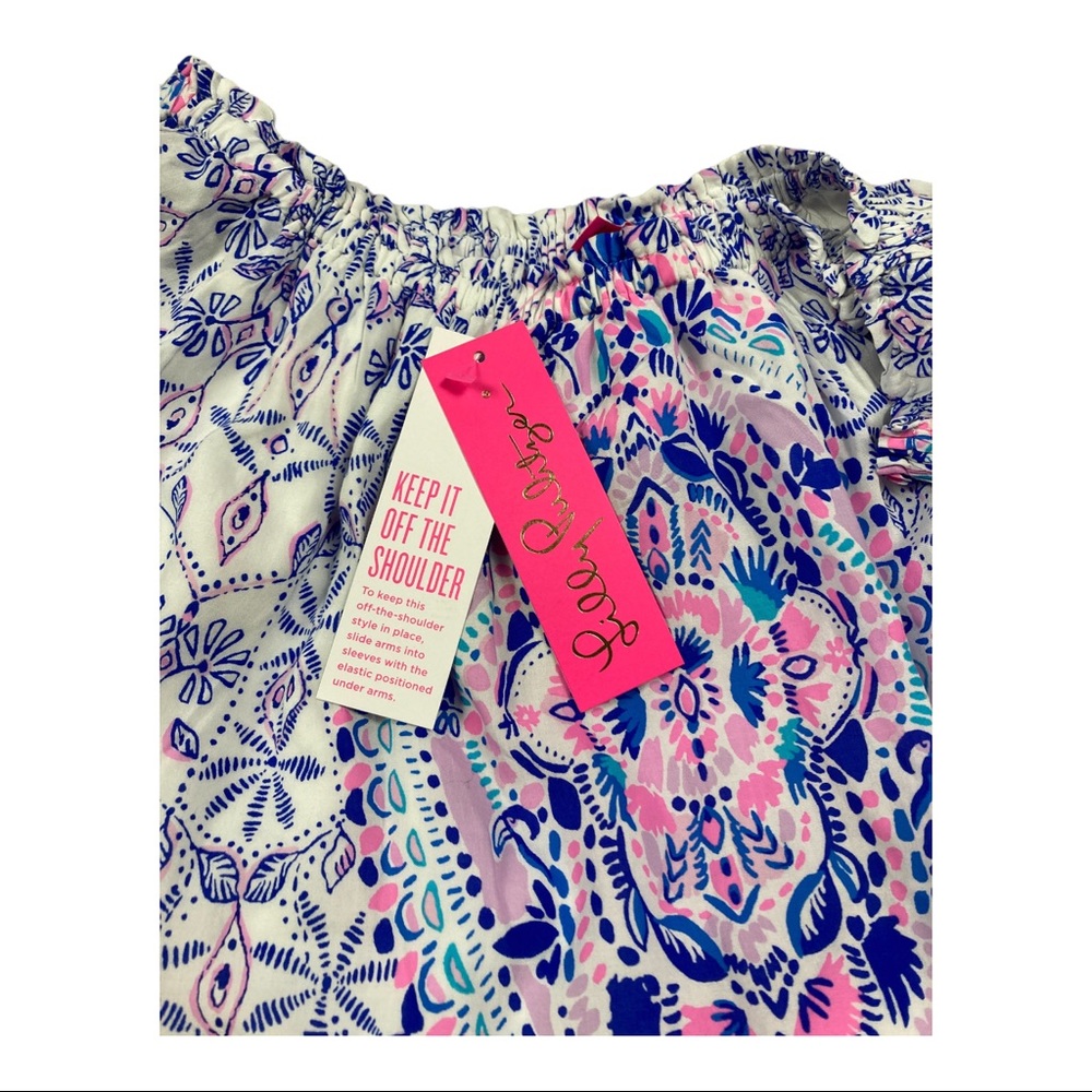 Lilly Pulitzer Women’s Abigale Midi Dress Engineered Multi Rayon Off Shoulder XS - Picture 12 of 16